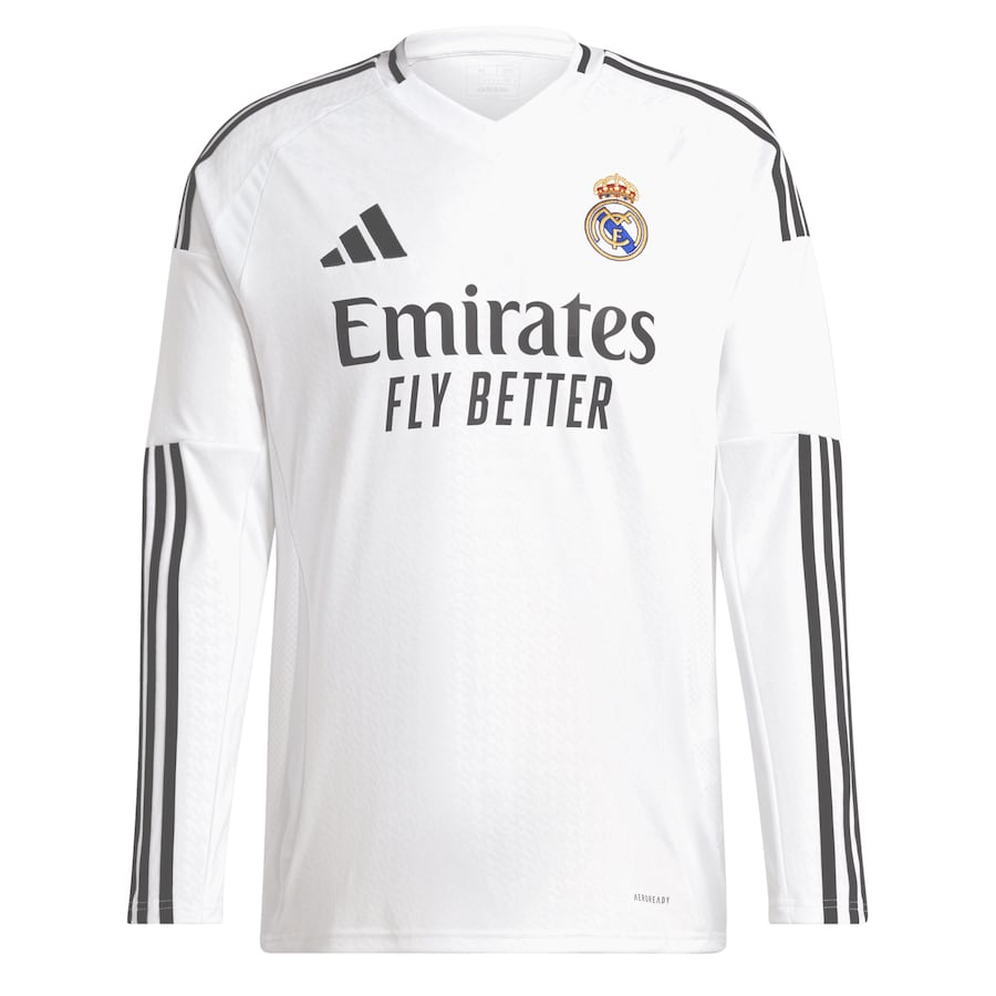 Real Madrid 2024/25 Home Long Sleeve Kylian Mbappé 9 Player Shirt - White