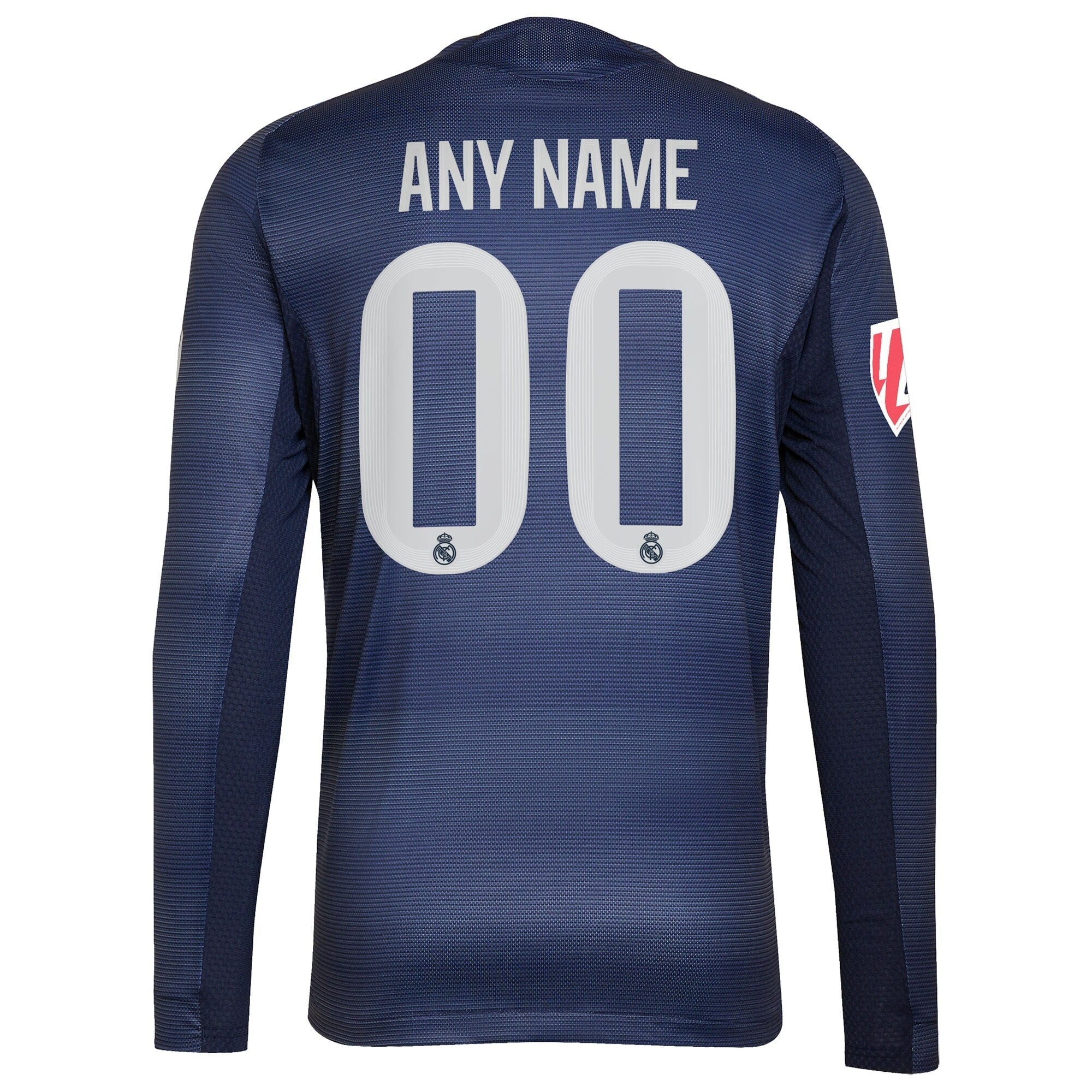 Real Madrid adidas 2025/26 Away Long Sleeve Custom Soccer Shirt - Blue