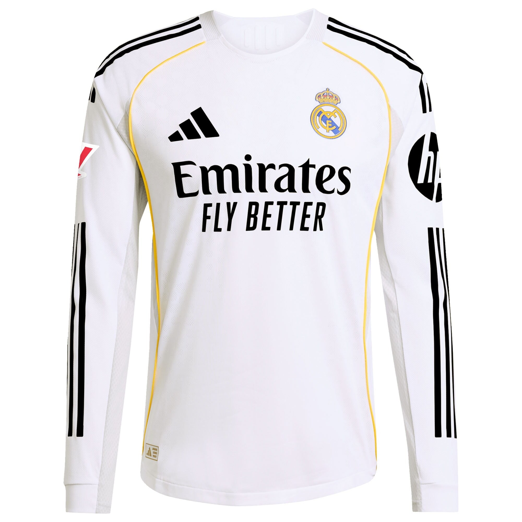 Real Madrid adidas 2025/26 Home Long Sleeve Custom Soccer Shirt - White