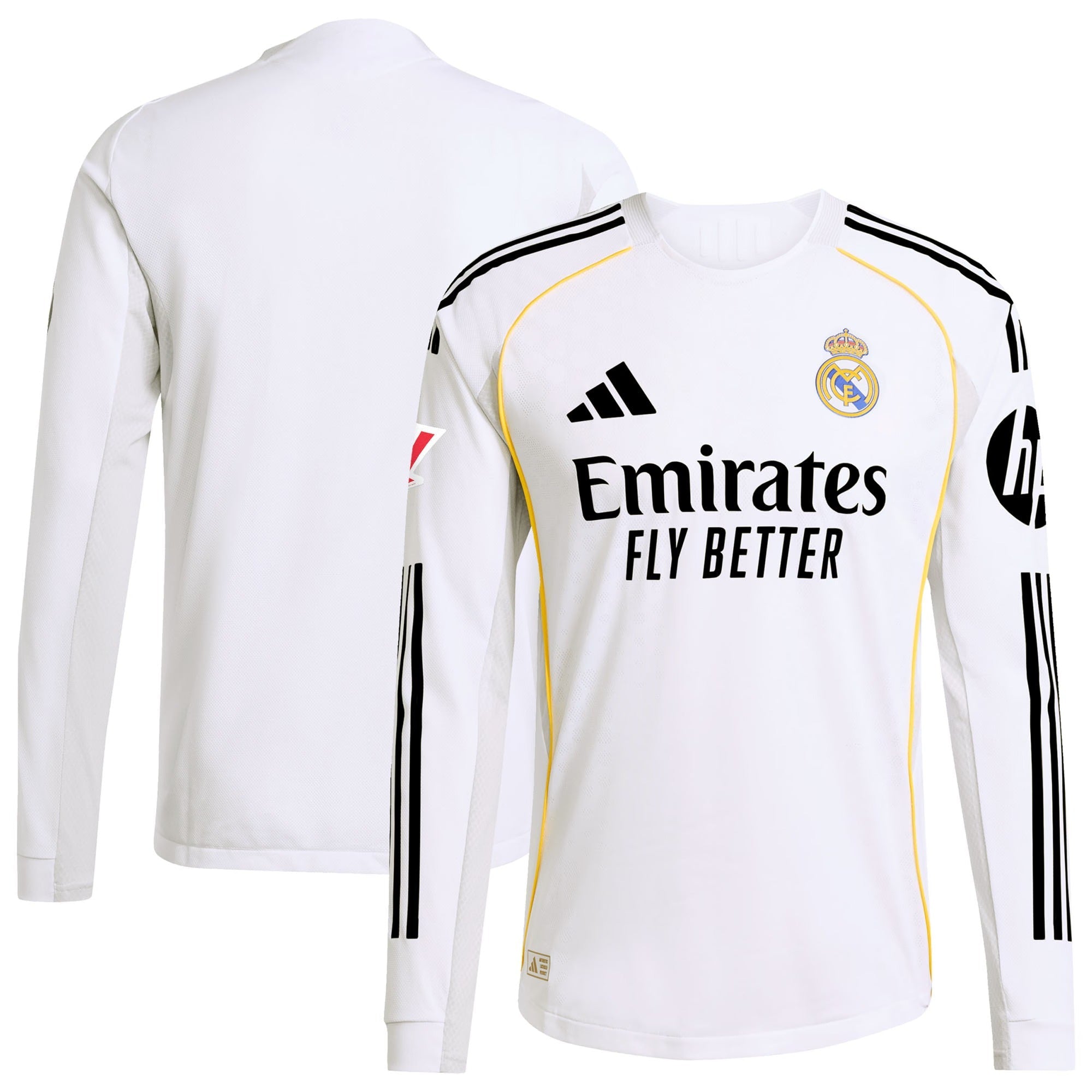 Real Madrid adidas 2025/26 Home Long Sleeve Soccer Shirt - White