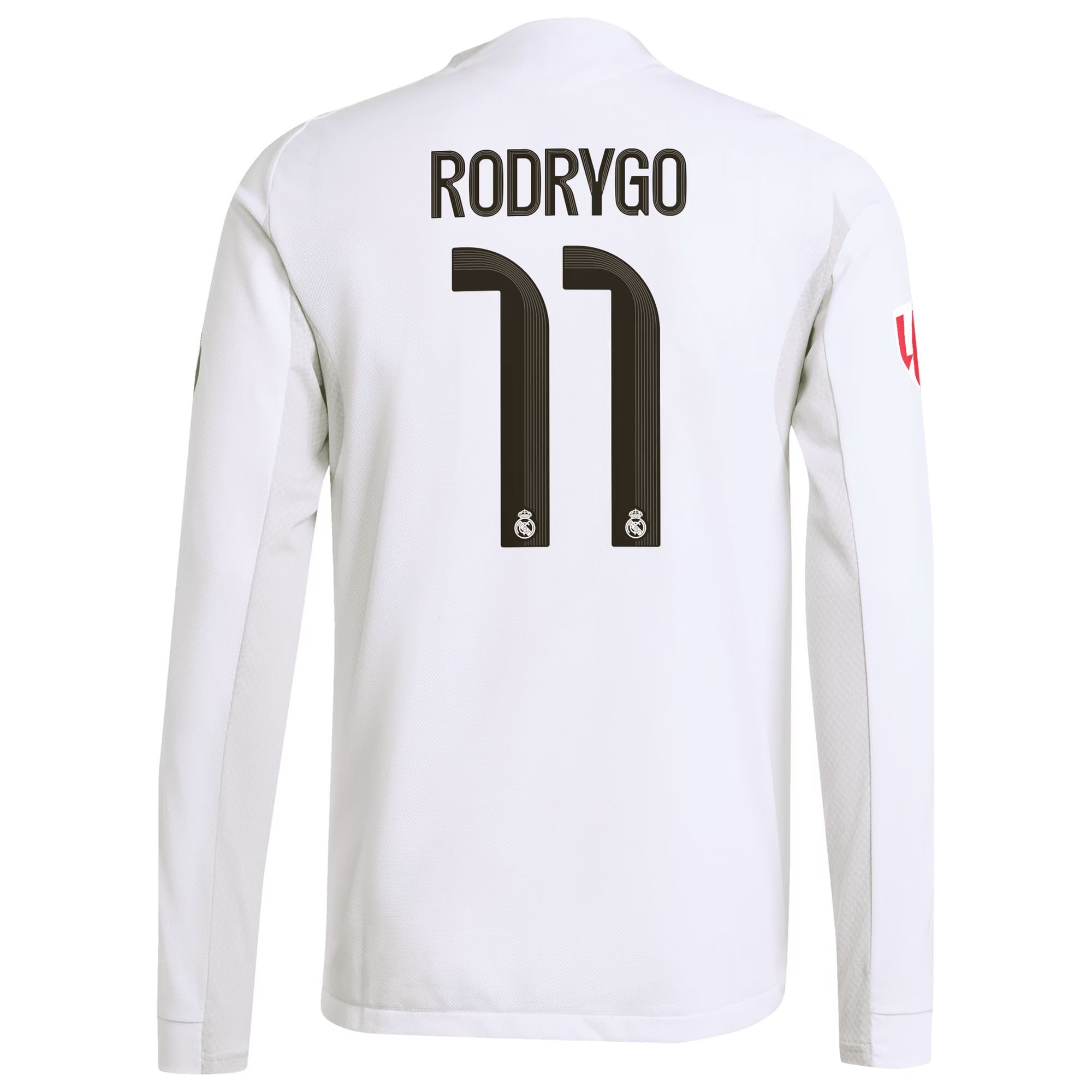 Rodrygo Real Madrid adidas 2025/26 Home Long Sleeve Soccer Shirt - White