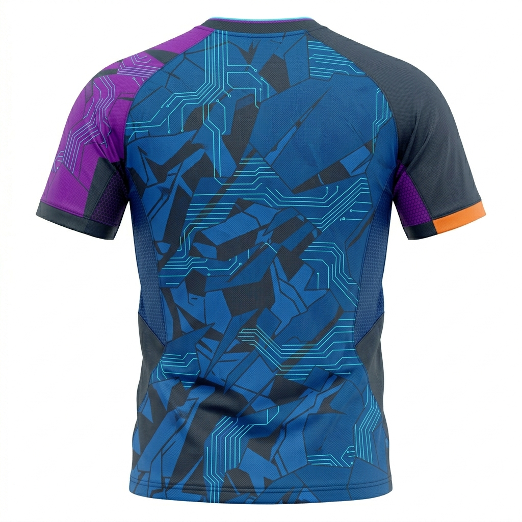Soccer Intl™ Men's Fracture-Tech Soccer Jersey - Charcoal &amp; Purple Geometric Performance Kit
