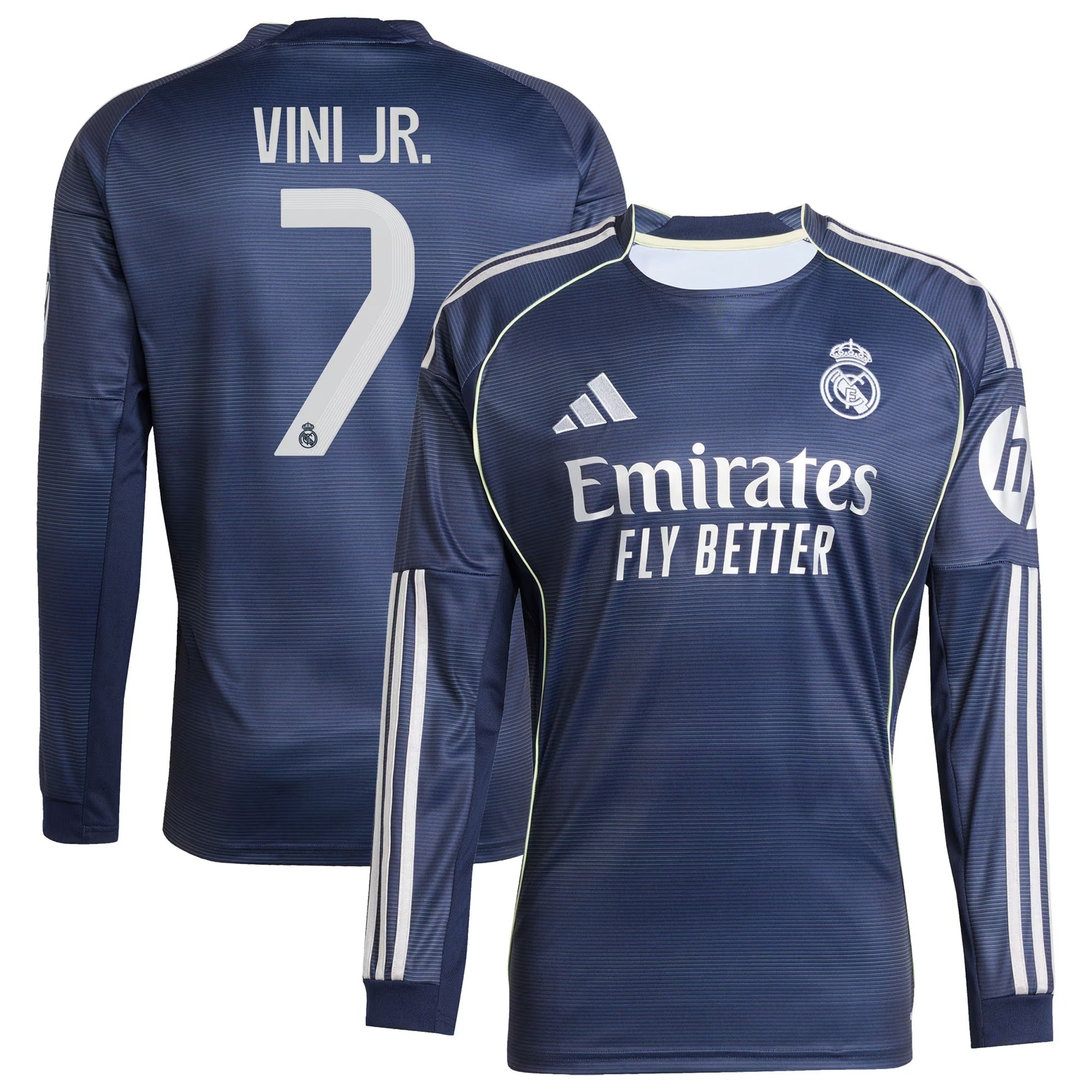 Vini Jr. Real Madrid adidas 2025/26 Home Long Sleeve Player Soccer Shirt - Blue