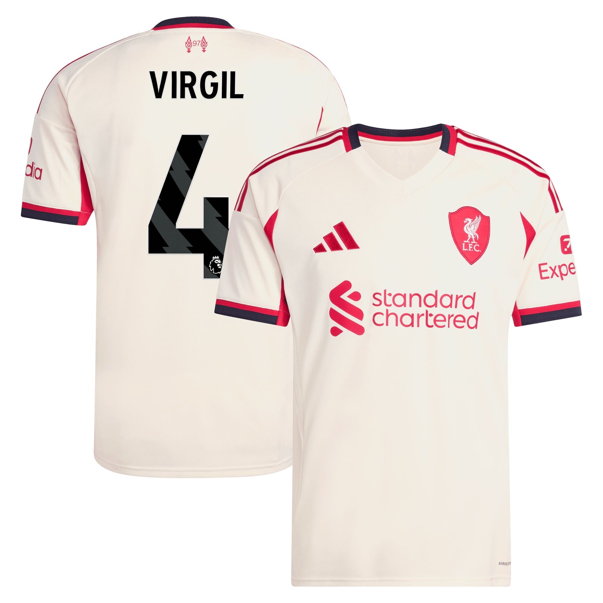Virgil van Dijk Liverpool adidas 2025/26 Away Player Soccer Shirt - White