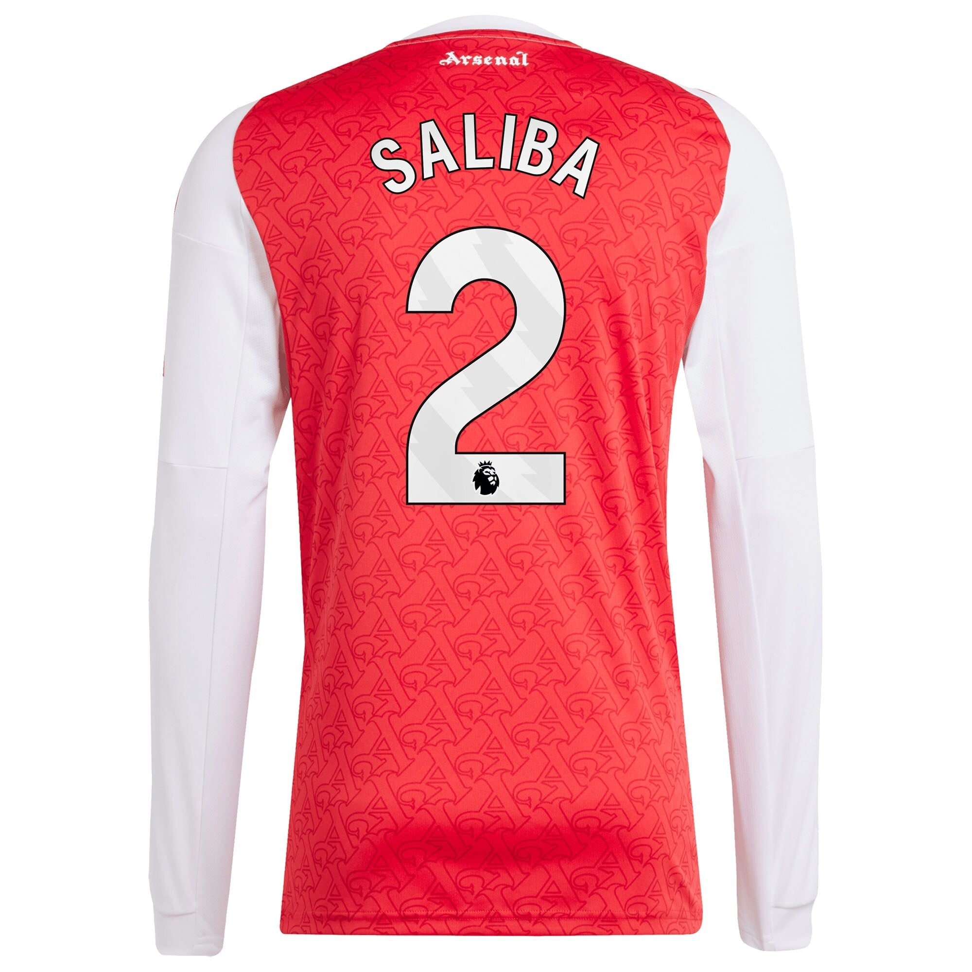 William Saliba Arsenal adidas 2025/26 Home Long Sleeve Player Soccer Shirt - Red