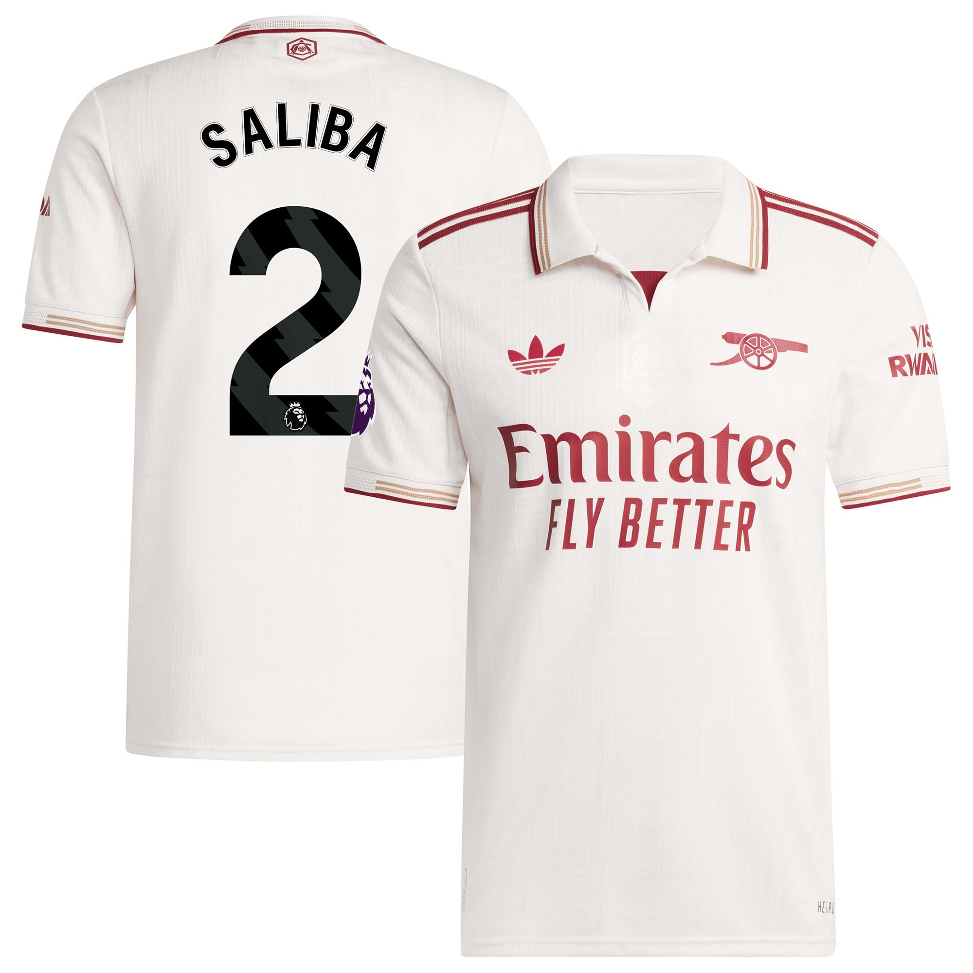 William Saliba Arsenal adidas 2025/26 Third Player Soccer Shirt - White