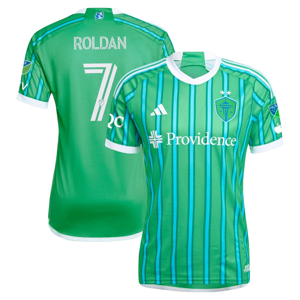 Cristian Roldan Seattle Sounders FC adidas 2024 The Anniversary Kit Authentic Player Jersey – Green