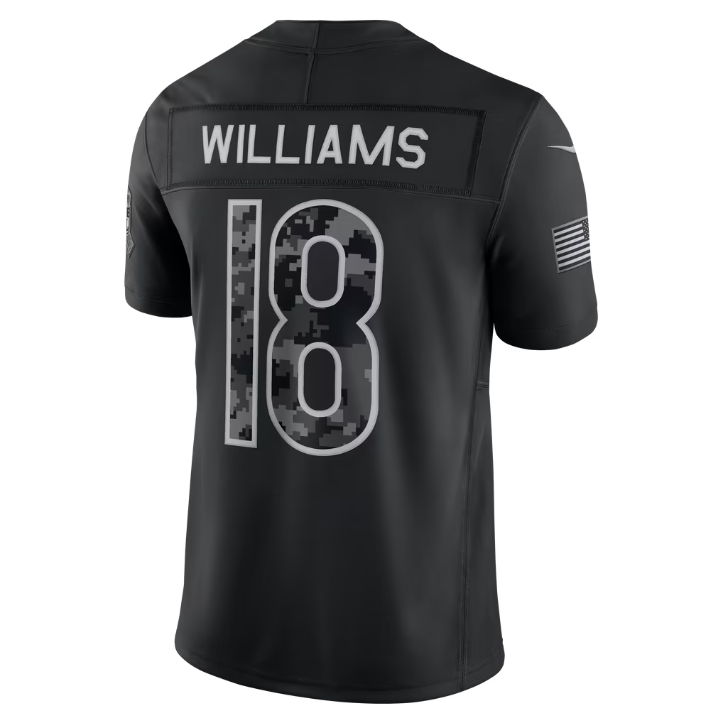 Caleb Williams Chicago Bears Soccer Intl 2026 Salute to Service Stitched Limited Jersey - Black