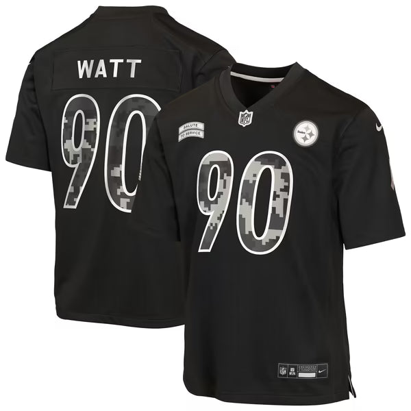 T.J. Watt Pittsburgh Steelers Soccer Intl Youth 2026 Salute to Service Game Jersey - Black