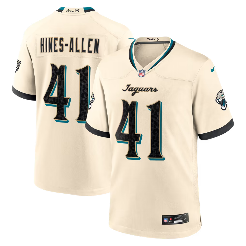 Josh Hines-Allen Jacksonville Jaguars Soccer Intl 2026 Rivalries Collection Game Jersey - Natural