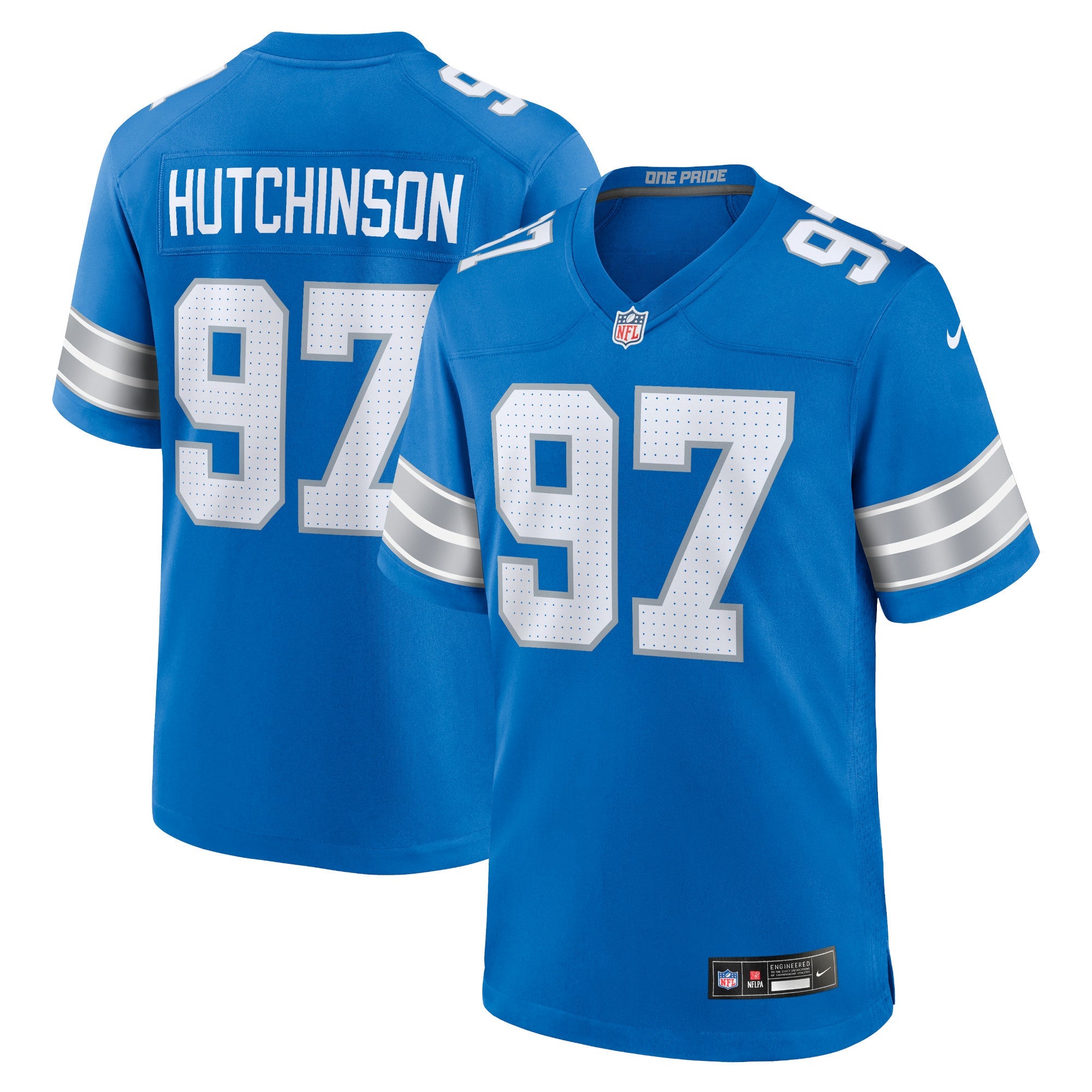 Soccer Intl Aidan Hutchinson Detroit Lions Game Jersey Blue