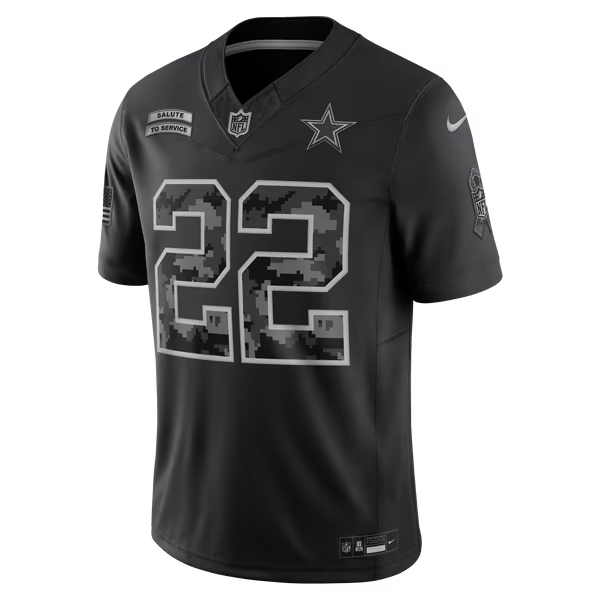 Emmitt Smith Dallas Cowboys Soccer Intl 2026 Salute to Service Retired Player Stitched Limited Jersey - Black