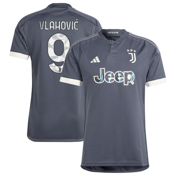 Dušan Vlahović Juventus  2023/24 Third  Player Jersey - Gray