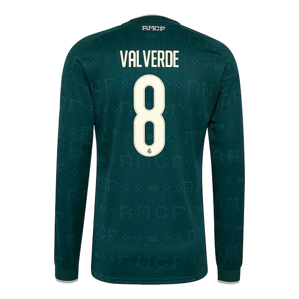 Federico Valverde Real Madrid Soccer Intl 2026/27 Away Replica Long Sleeve Jersey - Green
