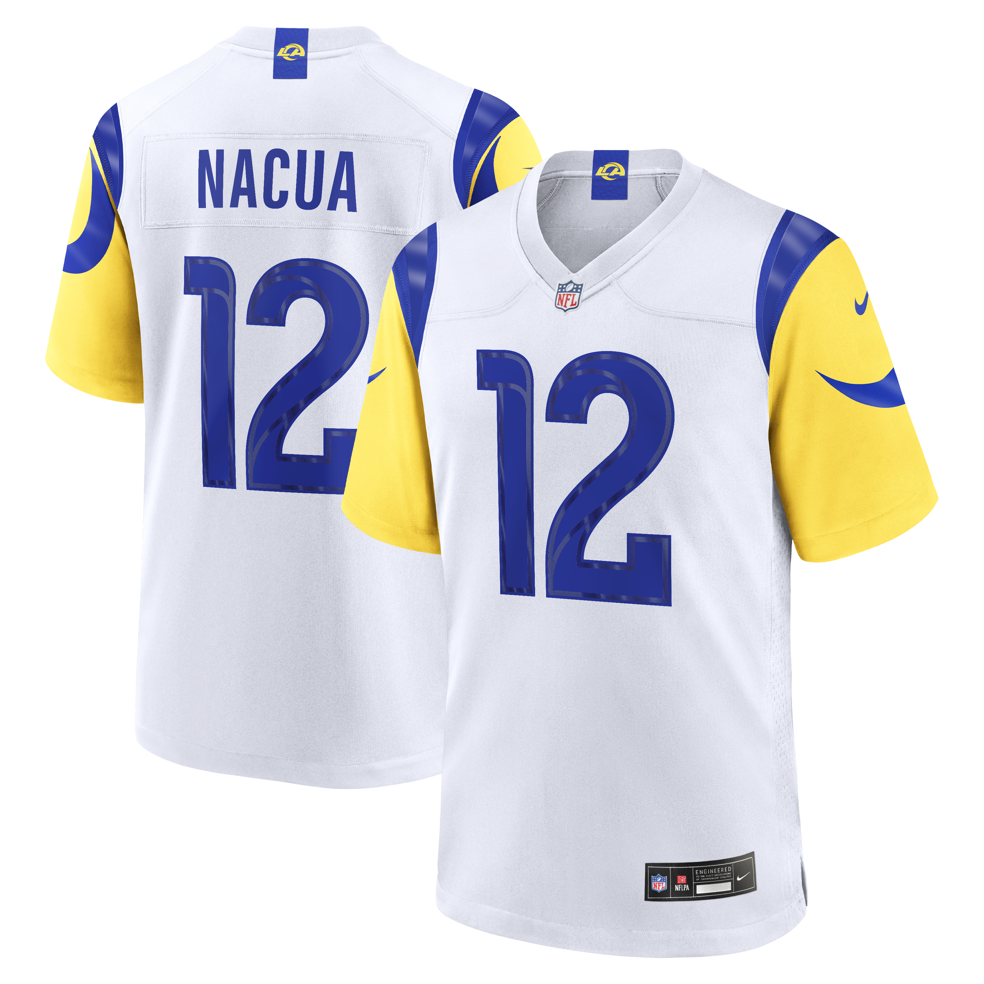 Soccer Intl Puka Nacua Los Angeles Rams Game Jersey White
