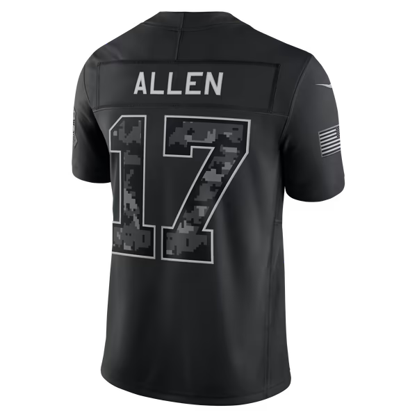 Josh Allen Buffalo Bills Soccer Intl 2026 Salute to Service Stitched Limited Jersey - Black