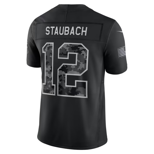 Roger Staubach Dallas Cowboys Soccer Intl 2026 Salute to Service Retired Player Stitched Limited Jersey - Black