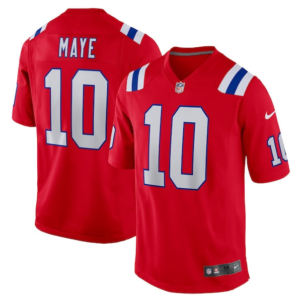 Soccer Intl Drake Maye New England Patriots Game Jersey Red