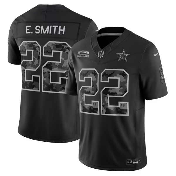 Emmitt Smith Dallas Cowboys Soccer Intl 2026 Salute to Service Retired Player Stitched Limited Jersey - Black