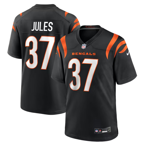 P.J. Jules Cincinnati Bengals Soccer Intl Game Player Jersey - Black
