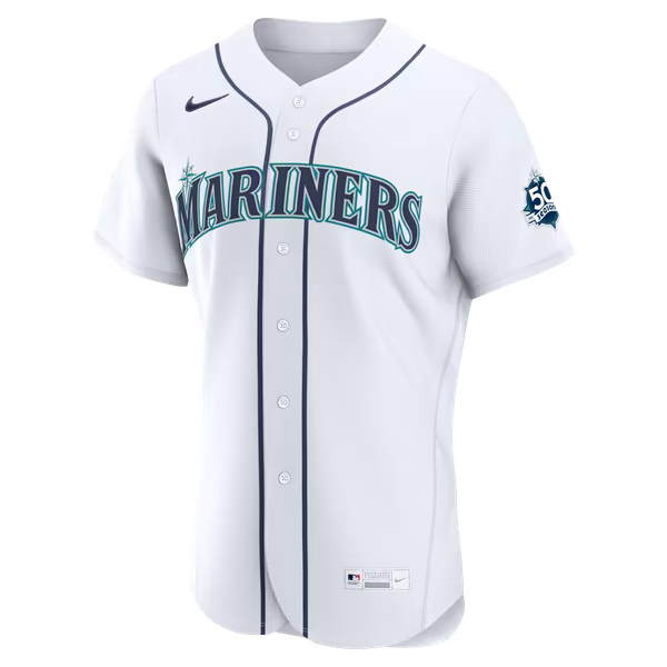 Cal Raleigh Seattle Mariners Soccer Intl Home 50th Season Authentic Jersey - White