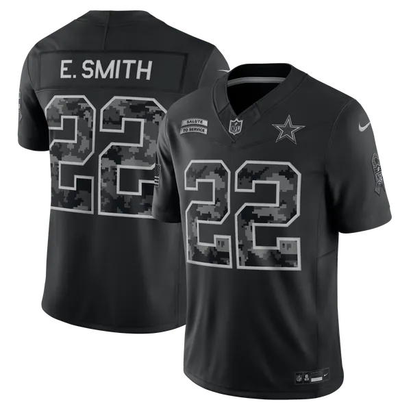 Emmitt Smith Dallas Cowboys Soccer Intl 2026 Salute to Service Retired Player Stitched Limited Jersey - Black