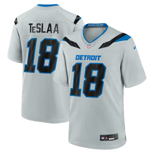 Isaac TeSlaa Detroit Lions Soccer Intl 2026 Rivalries Collection Game Jersey - Silver