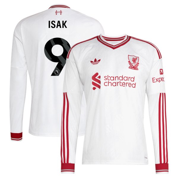 Alexander Isak Liverpool Soccer Intl 2026/27 Away Replica Long Sleeve Jersey - White