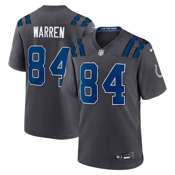 Tyler Warren Indianapolis Colts Soccer Intl 2026 Rivalries Collection Game Jersey - Anthracite