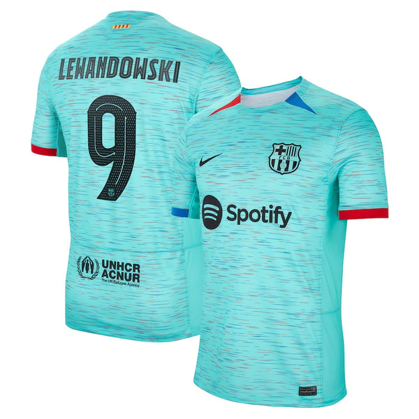 Robert Lewandowski Barcelona  2023/24 Third Jersey - Aqua