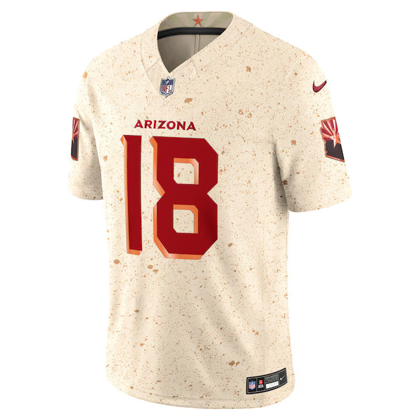Marvin Harrison Jr. Arizona Cardinals Soccer Intl 2025 Rivalries Collection Stitched Limited Jersey - Natural