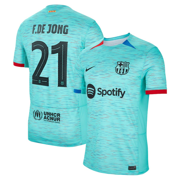 Frenkie de Jong Barcelona  2023/24 Third Jersey - Aqua