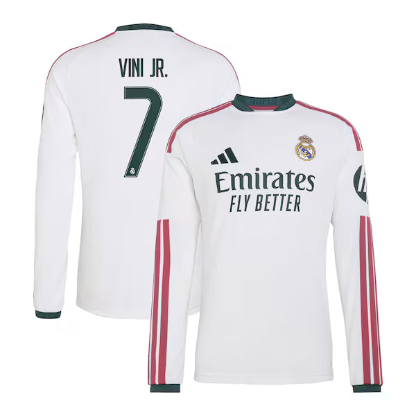 Vini Jr. Real Madrid Soccer Intl 2026/27 Home Replica Long Sleeve Jersey - White