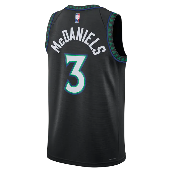Jaden McDaniels Minnesota Timberwolves Soccer Intl Brand Unisex Swingman Jersey - Statement Edition - Black