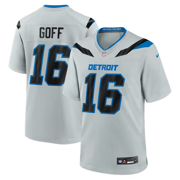 Jared Goff Detroit Lions Soccer Intl 2026 Rivalries Collection Game Jersey - Silver