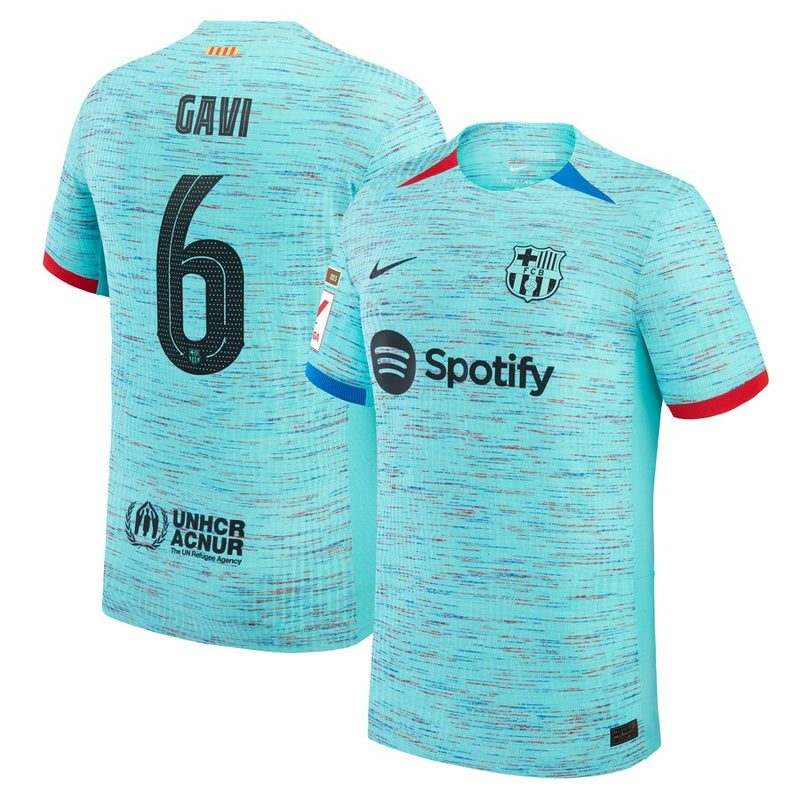 Gavi Barcelona  2023/24 Third Authentic Jersey - Aqua