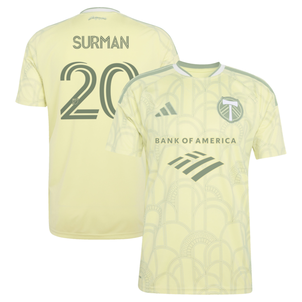 Soccer Intl Finn Surman Portland Timbers 2026 Civic Stadium Kit Replica Jersey Yellow