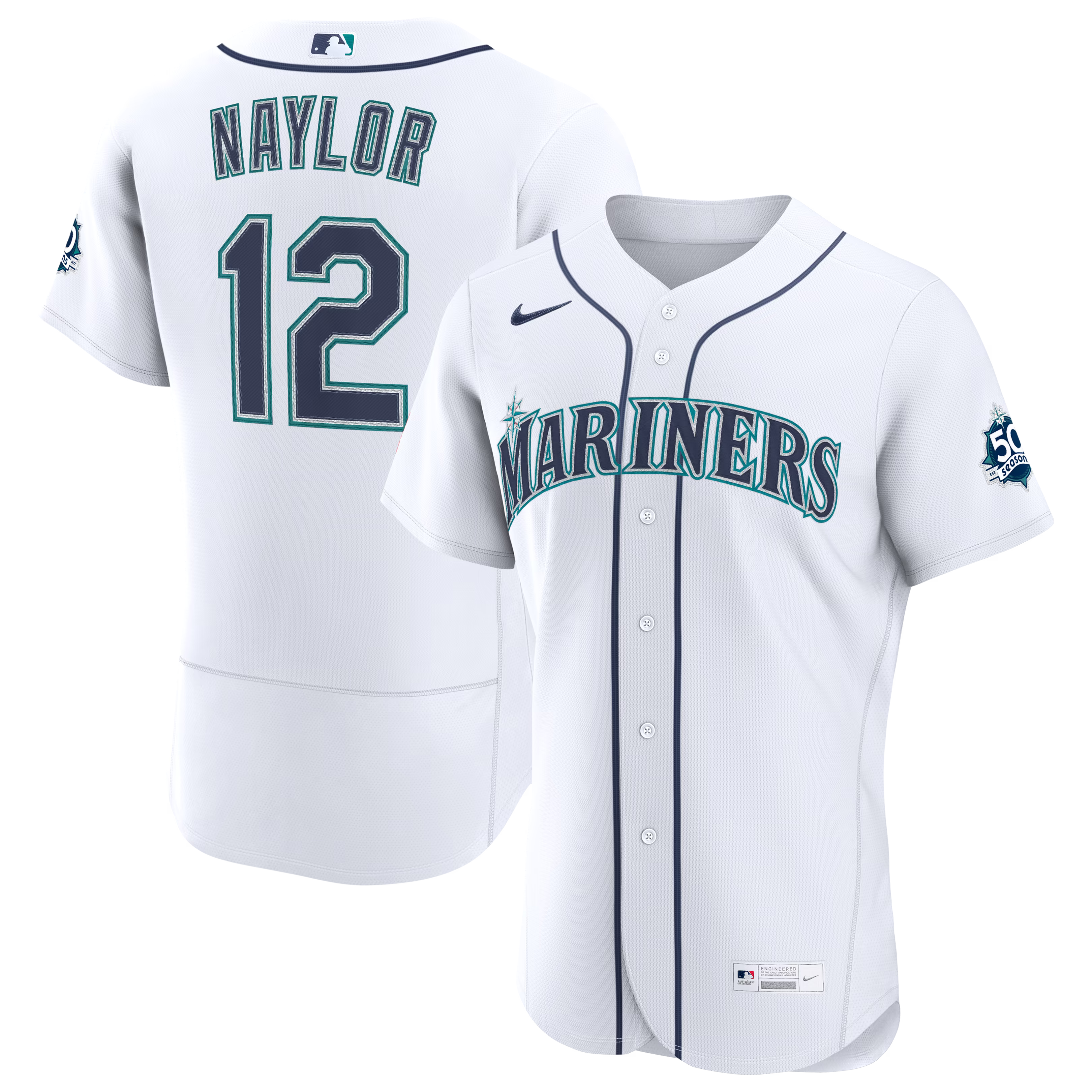 Josh Naylor Seattle Mariners Soccer Intl Home 50th Season Authentic Jersey - White