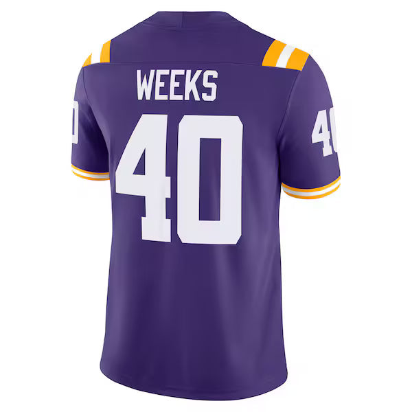 Whit Weeks LSU Tigers Soccer Intl Home Game Jersey - Purple