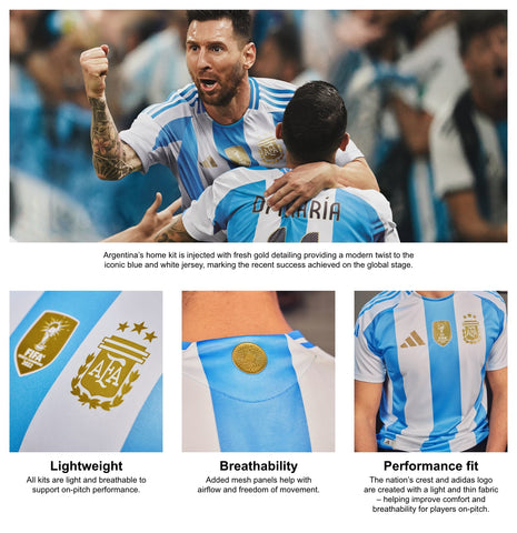 Lionel Messi Argentina National Team 2024 Home Player Shirt - White