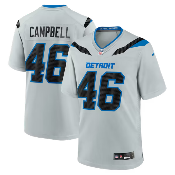 Jack Campbell Detroit Lions Soccer Intl 2026 Rivalries Collection Game Jersey - Silver