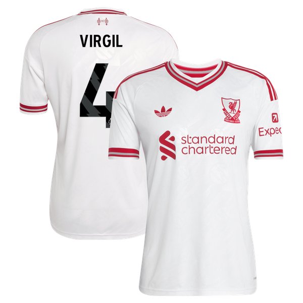 Virgil van Dijk Liverpool Soccer Intl 2026/27 Away Replica Jersey - White