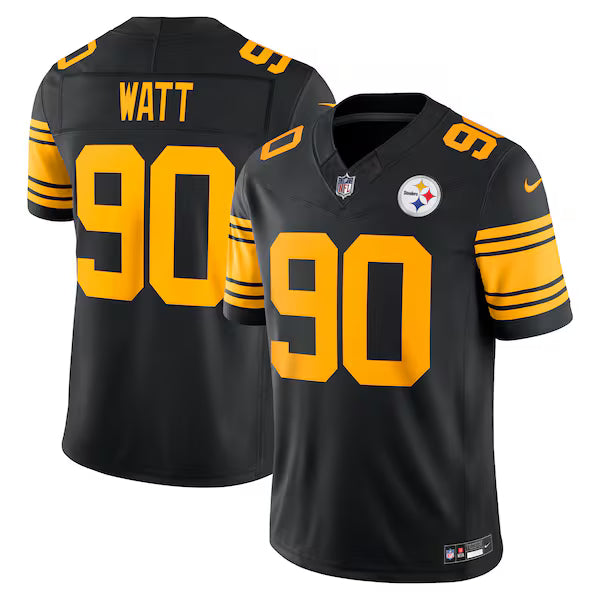 T.J. Watt Pittsburgh Steelers Soccer Intl Alternate Vapor F.U.S.E. Stitched Limited Jersey - Black