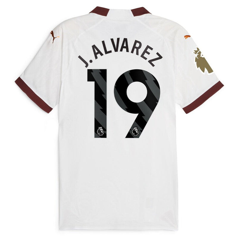 Julián Álvarez Manchester City  2023/24 Away Player Jersey - White