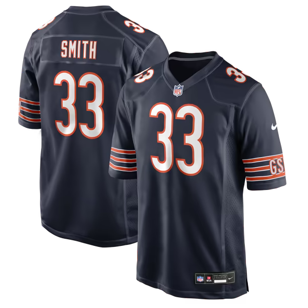 Keidron Smith Chicago Bears Soccer Intl Team Game Jersey - Navy