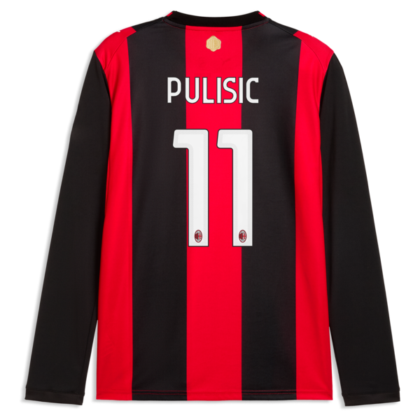 Soccer Intl Christian Pulisic AC Milan 2026/27 Home Replica Long Sleeve Jersey Black/Red