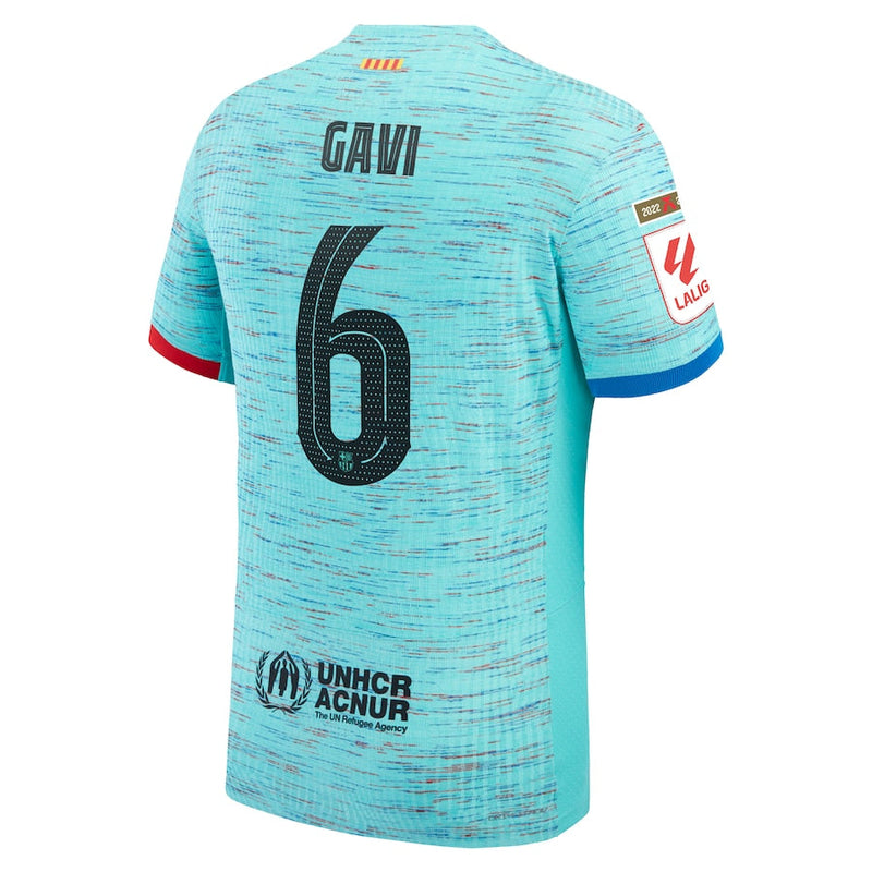 Gavi Barcelona  2023/24 Third Authentic Jersey - Aqua