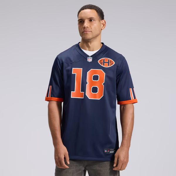 Caleb Williams Chicago Bears Soccer Intl 2026 Rivalries Collection Game Jersey - Navy