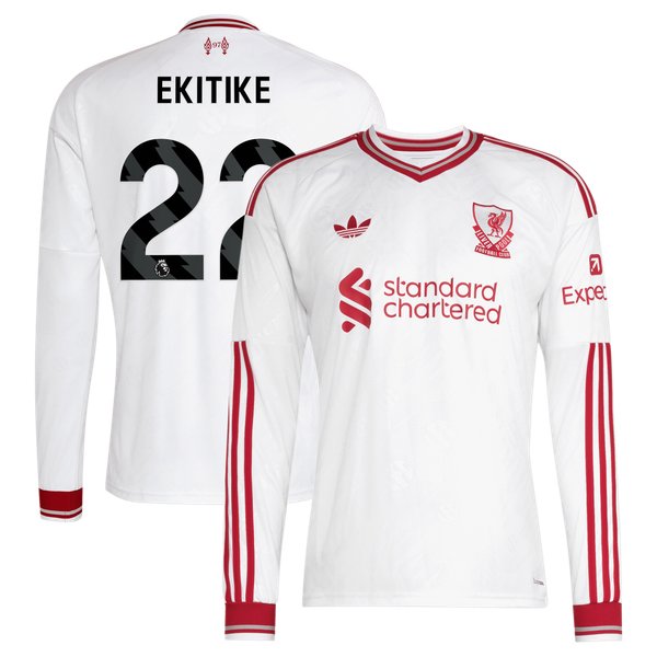 Hugo Ekitike Liverpool Soccer Intl 2026/27 Away Replica Long Sleeve Jersey - White