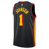 Jalen Johnson Atlanta Hawks Soccer Intl Brand Unisex Swingman Jersey - Statement Edition - Black